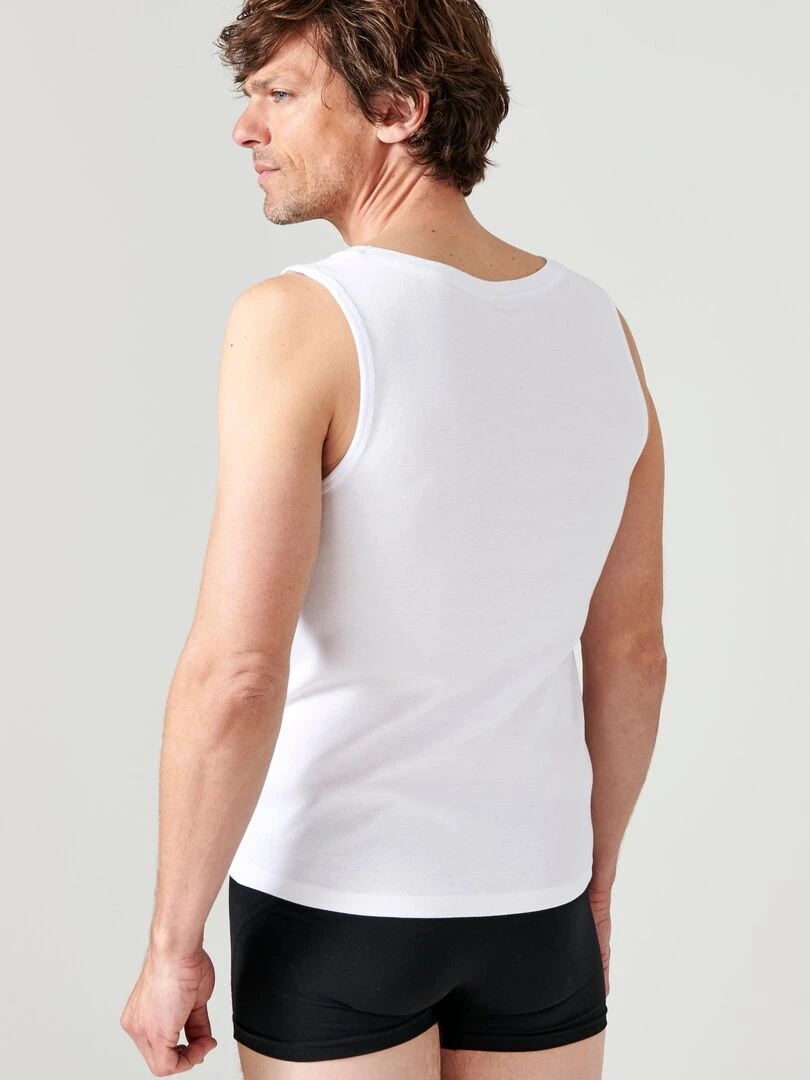 Lot de 2 débardeurs Essential pur coton peigné   Damart   Blanc