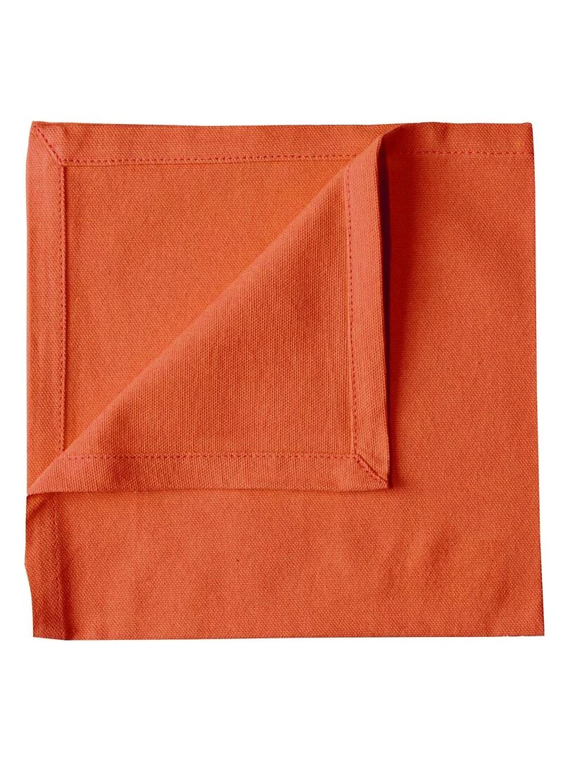 Serviette de table unie et colorée Orange