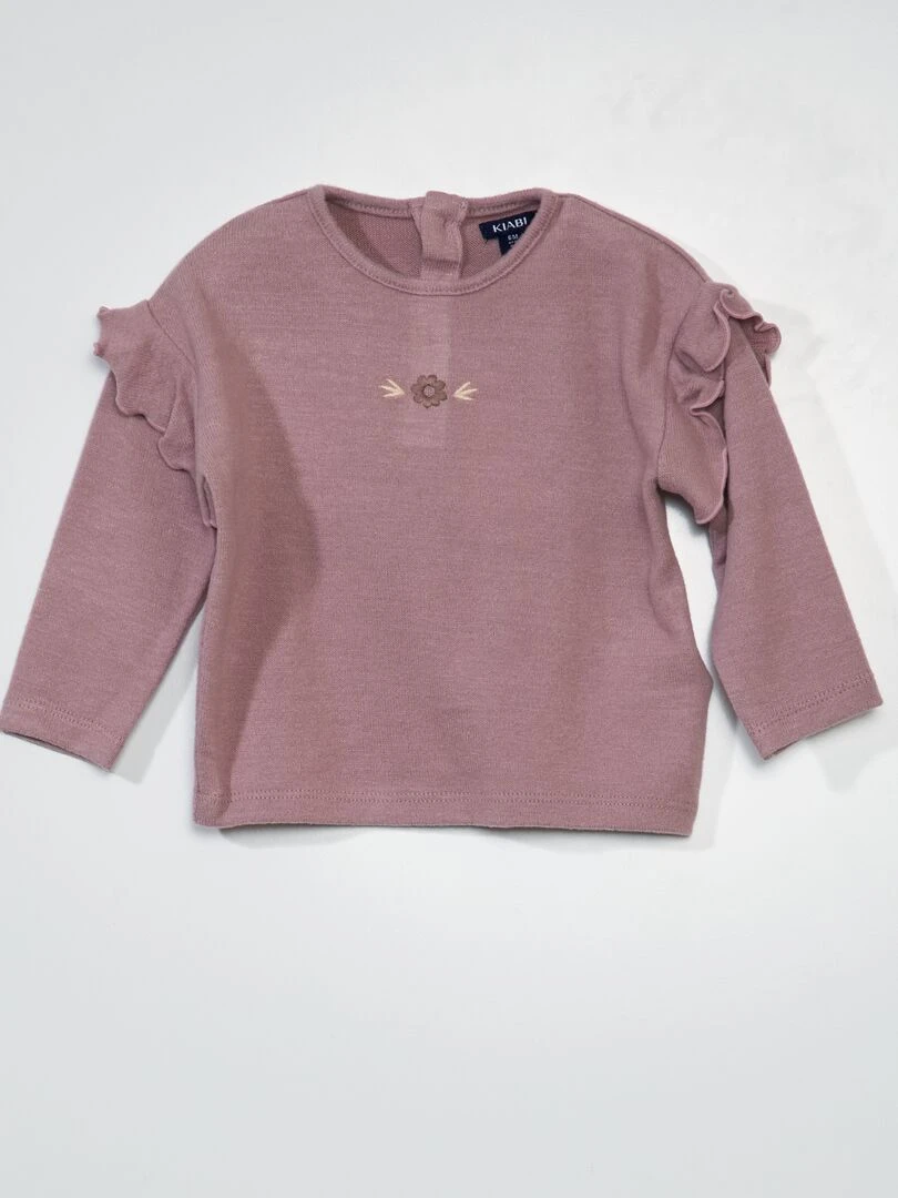 Sweat et legging en maille douce   2 pièces   Rose