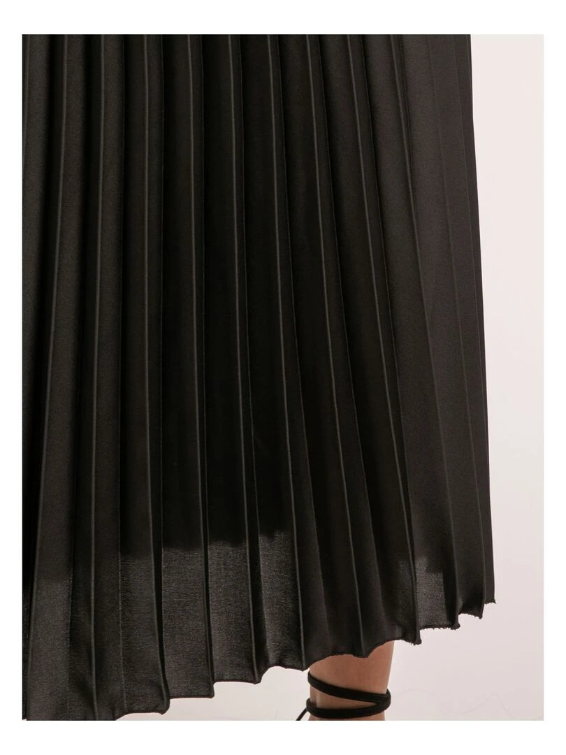 Jupe longue satin plissée XYMMA   Noir