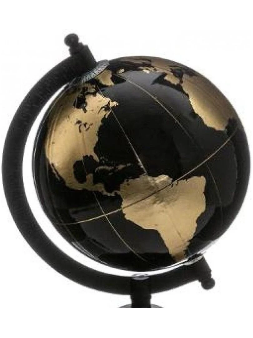 Globe terrestre noir et or H22 cm Noir