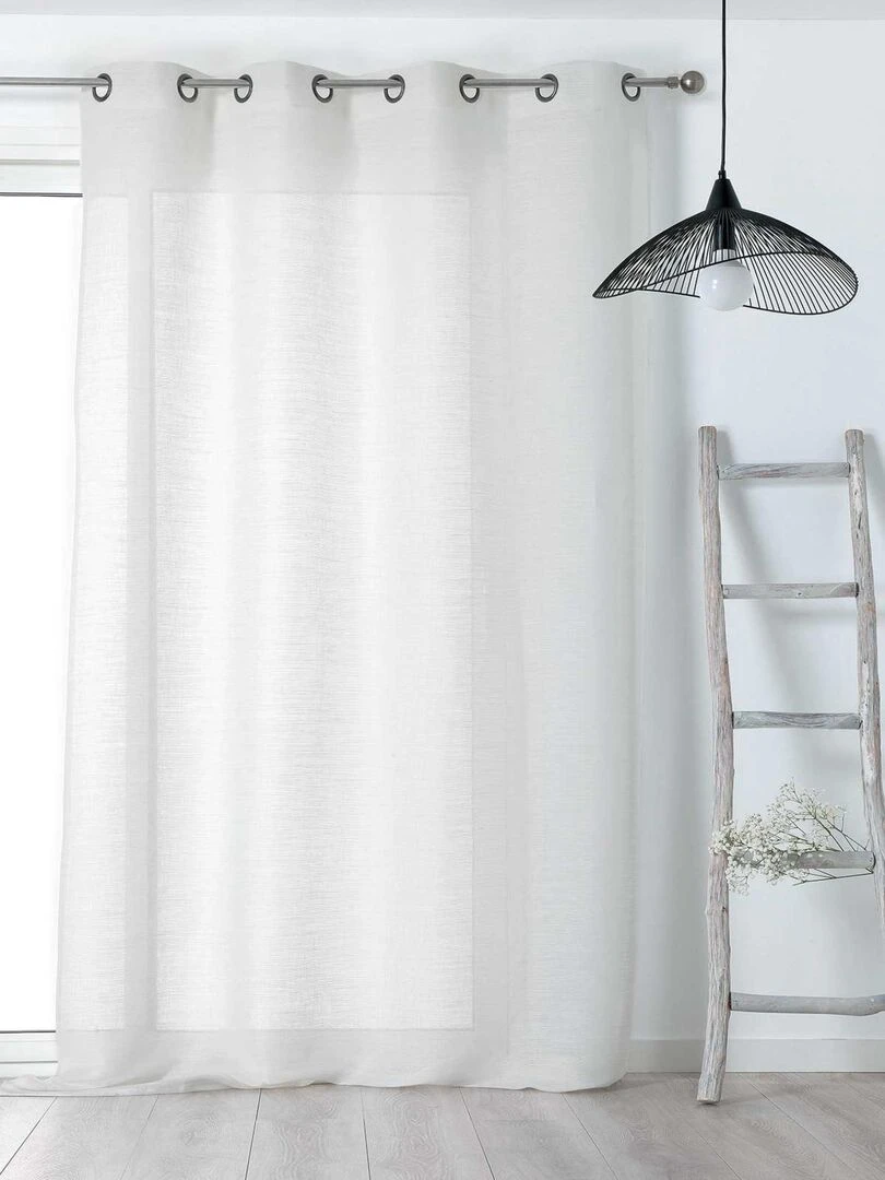 Voilage Aérien en toile de jute Blanc