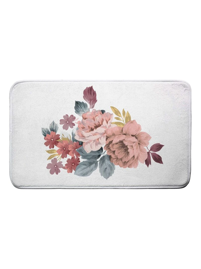 Tapis de bain Fleurs jayana Blanc