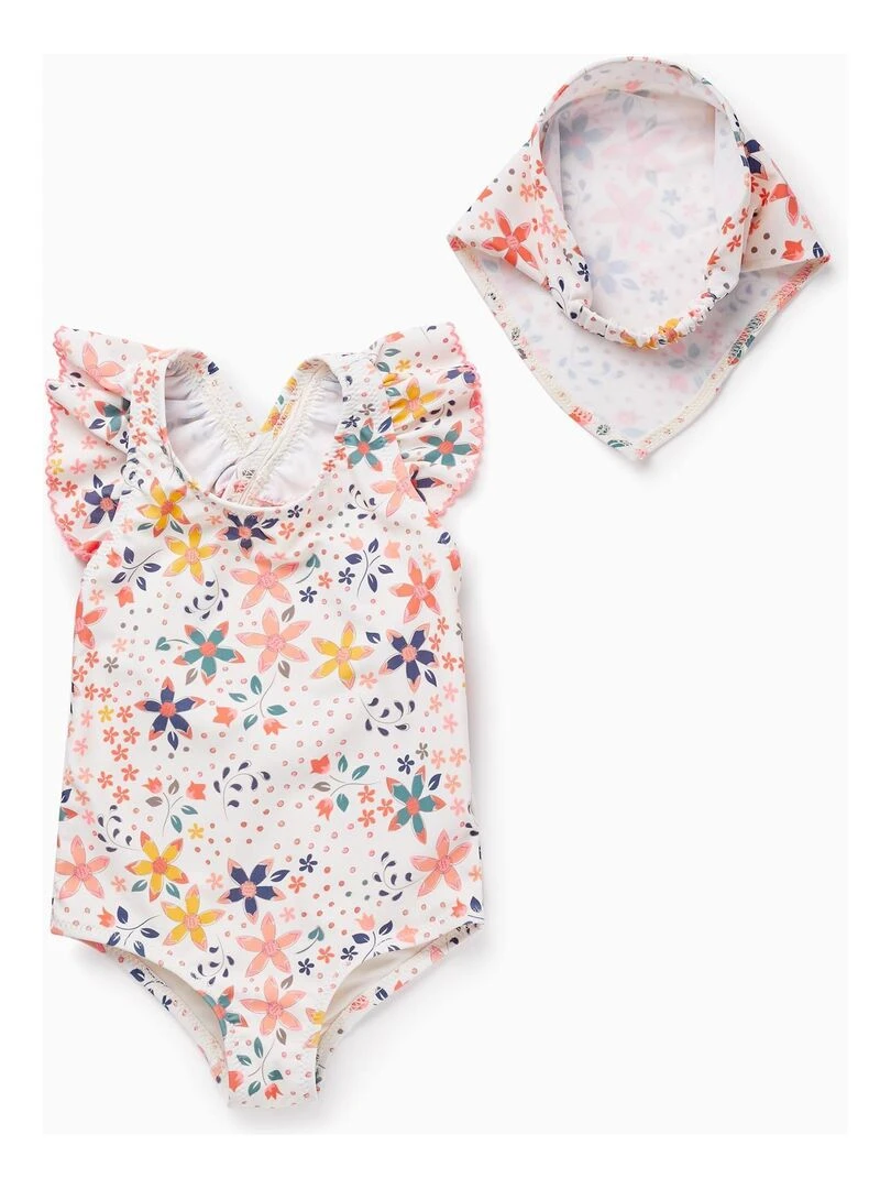 Maillot de Bain + Bandeau UPF80 Beige clair