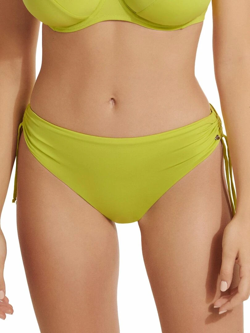 Bas maillot slip de bain taille haute côtés réglables Palma Vert