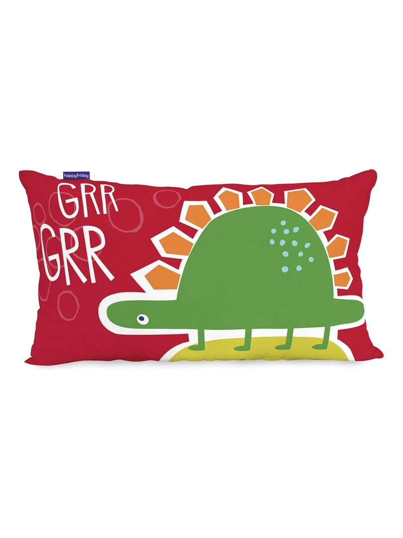 Housse de coussin Funnysaurus "Happyfriday" Blanc