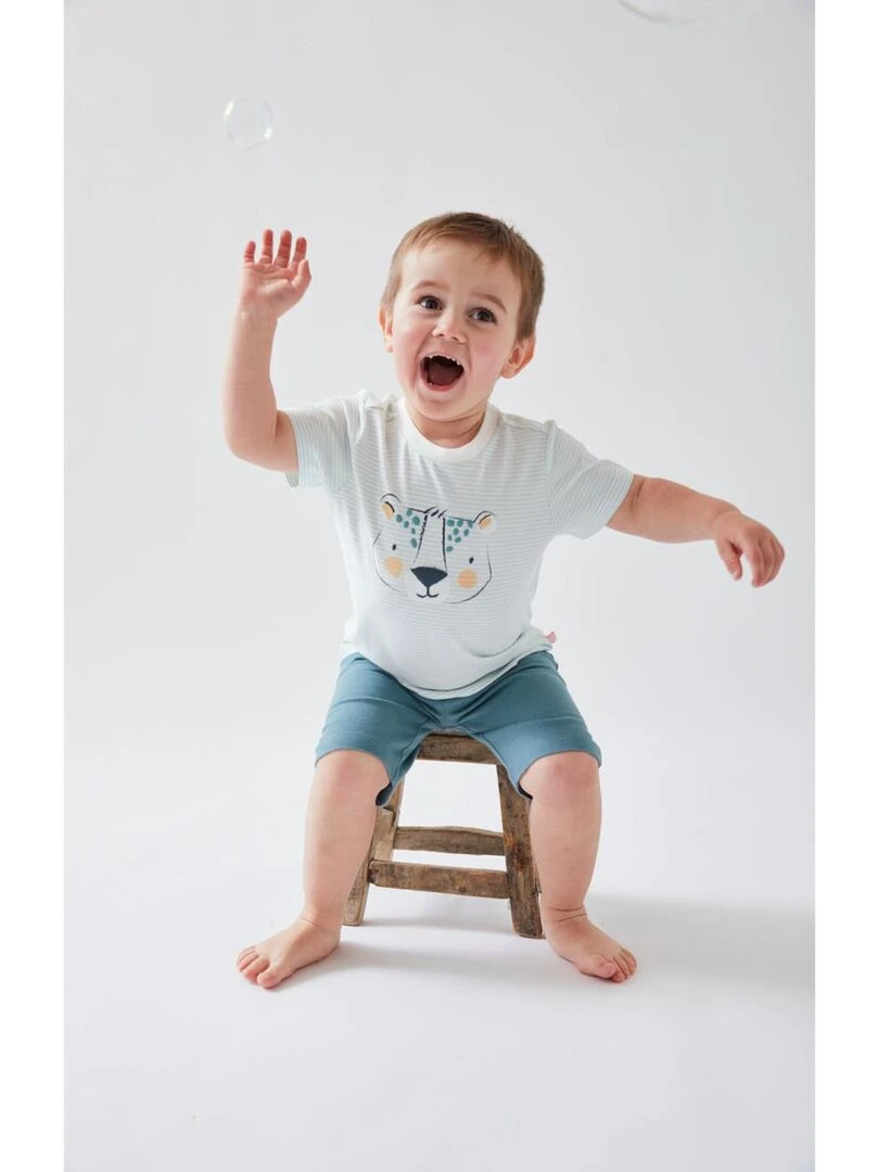 Pyjama  Jersey   Léopard   Noukie's   Blanc