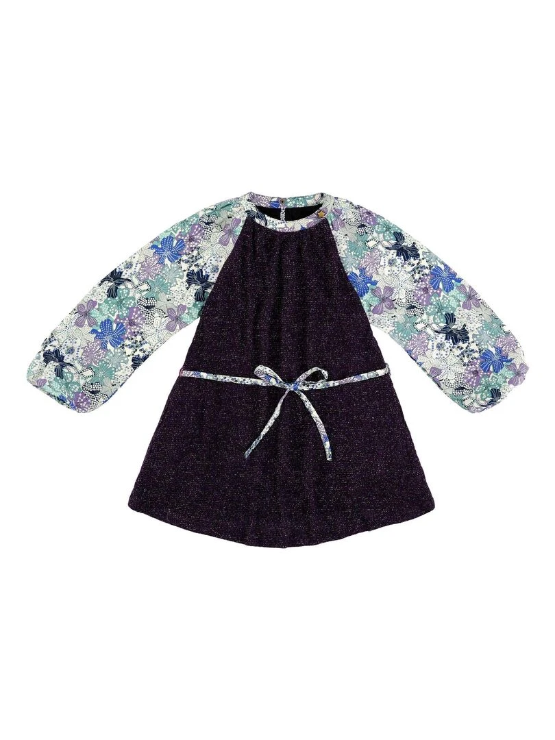 Robe Violette Fleurie Bleu/Lilas Fille  ELISA   'LA FAUTE A VOLTAIRE'   Bleu Jaune Blanc
