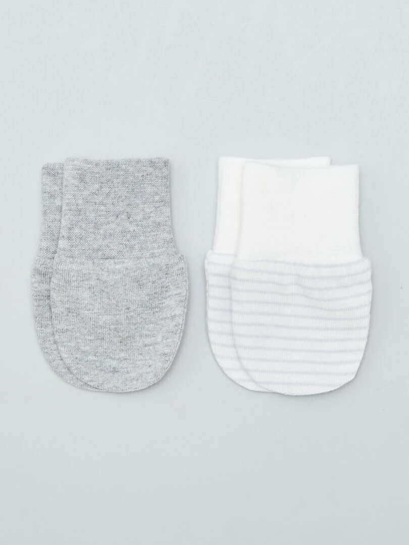 Lot de 2 paires de moufles anti griffes GRIS