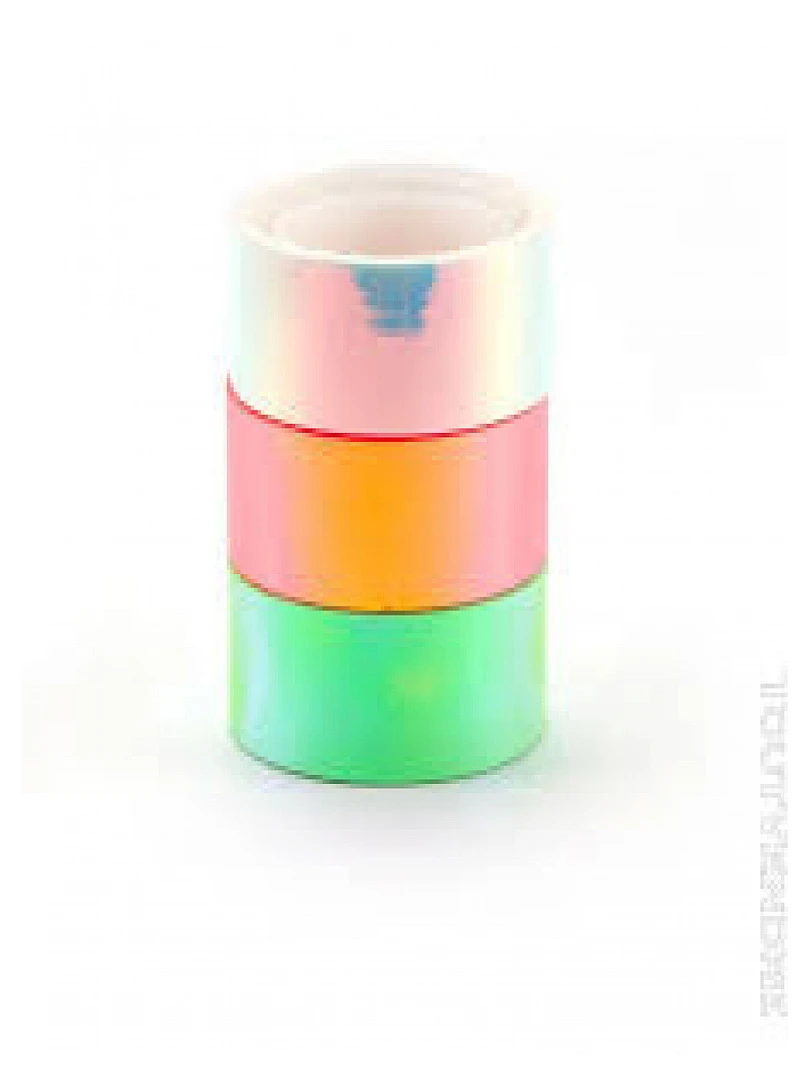 Lot De 3 Tapes Iridescent Miroir Blanc Orange Et Vert N/A