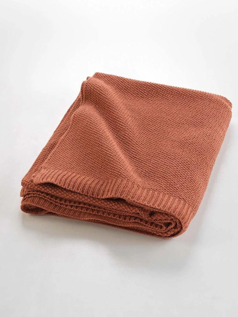 Plaid Tricotine   Orange mandarine