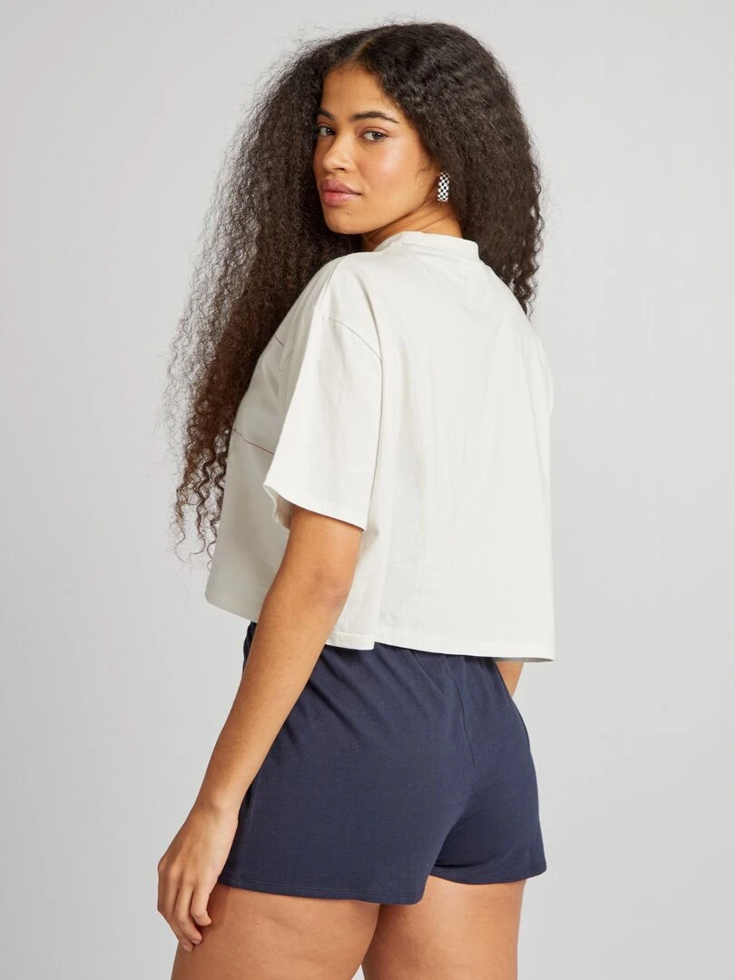 Ensemble pyjama t shirt + short 'My Hero Academia'   2 pièces   Beige