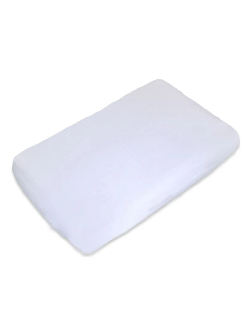 Housse de Matelas à Langer en Coton Bio Blanc Blanc