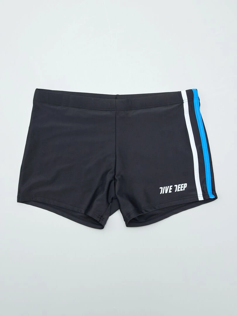 Boxer de bain avec bandes sur les côtés Noir
