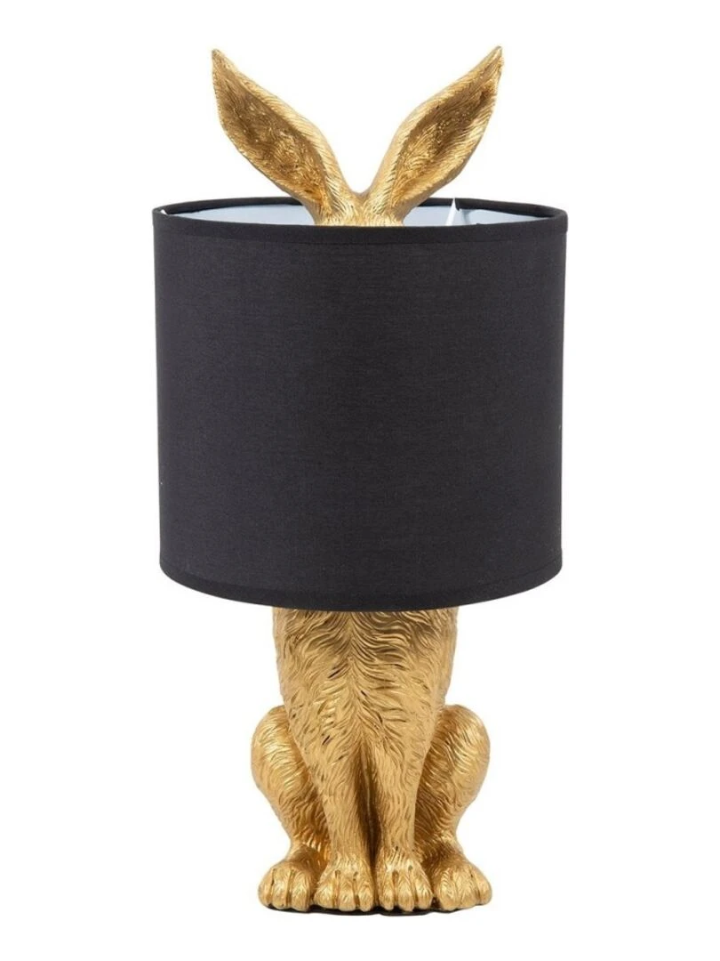 Lampe lapin doré abat jour noir Doré/or