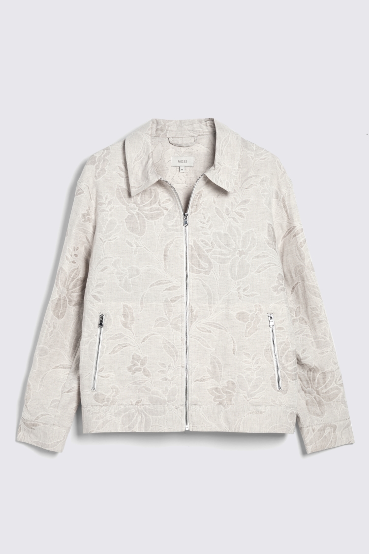Oatmeal Floral Zip Bomber   Buy Online at Moss
