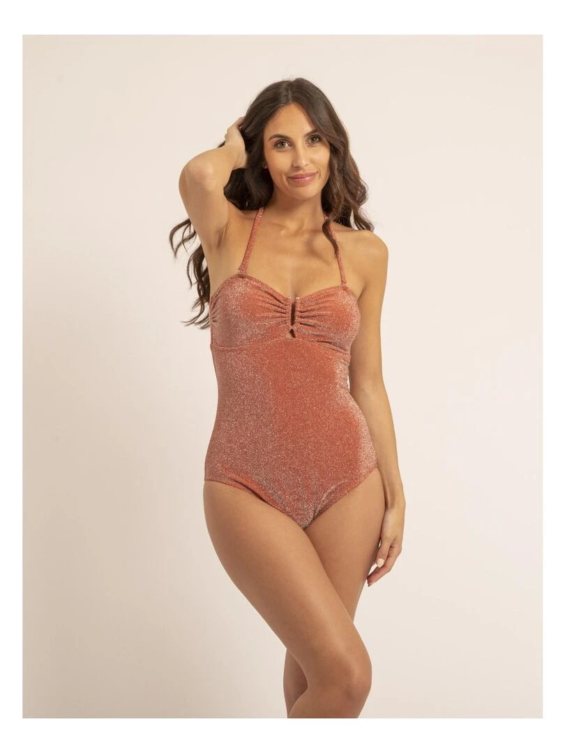 Maillot 1 pièce lurex GELISA Rouge brique