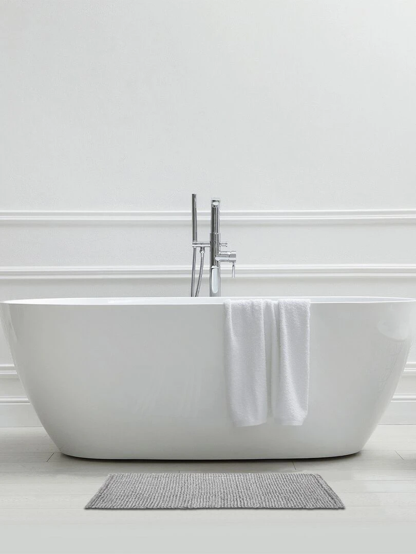 Guy Levasseur Tapis de bain en polycoton uni Gris