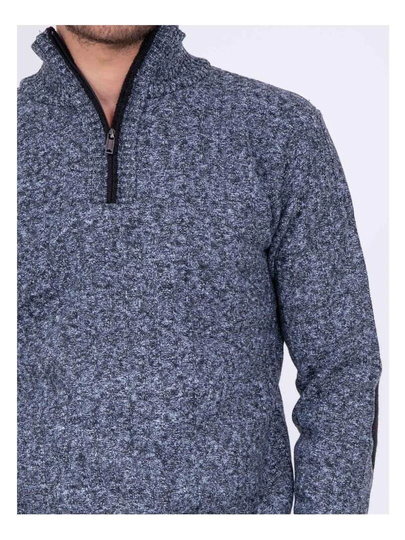 Pull col montant zippé LADERFI   Gris foncé