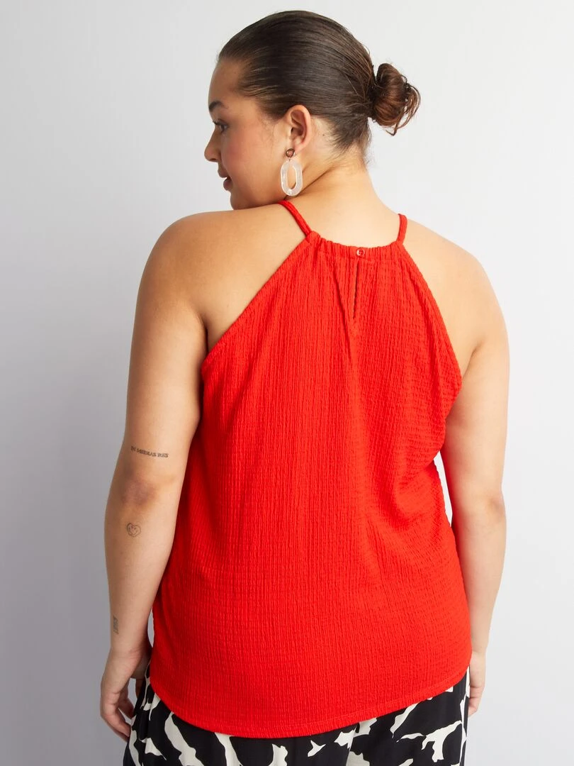 Débardeur en maille gaufrée unie   Rouge