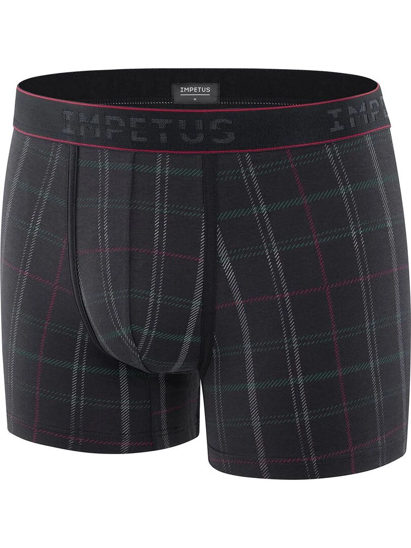 Boxer à carreaux en modal et coton Christmas   Bleu