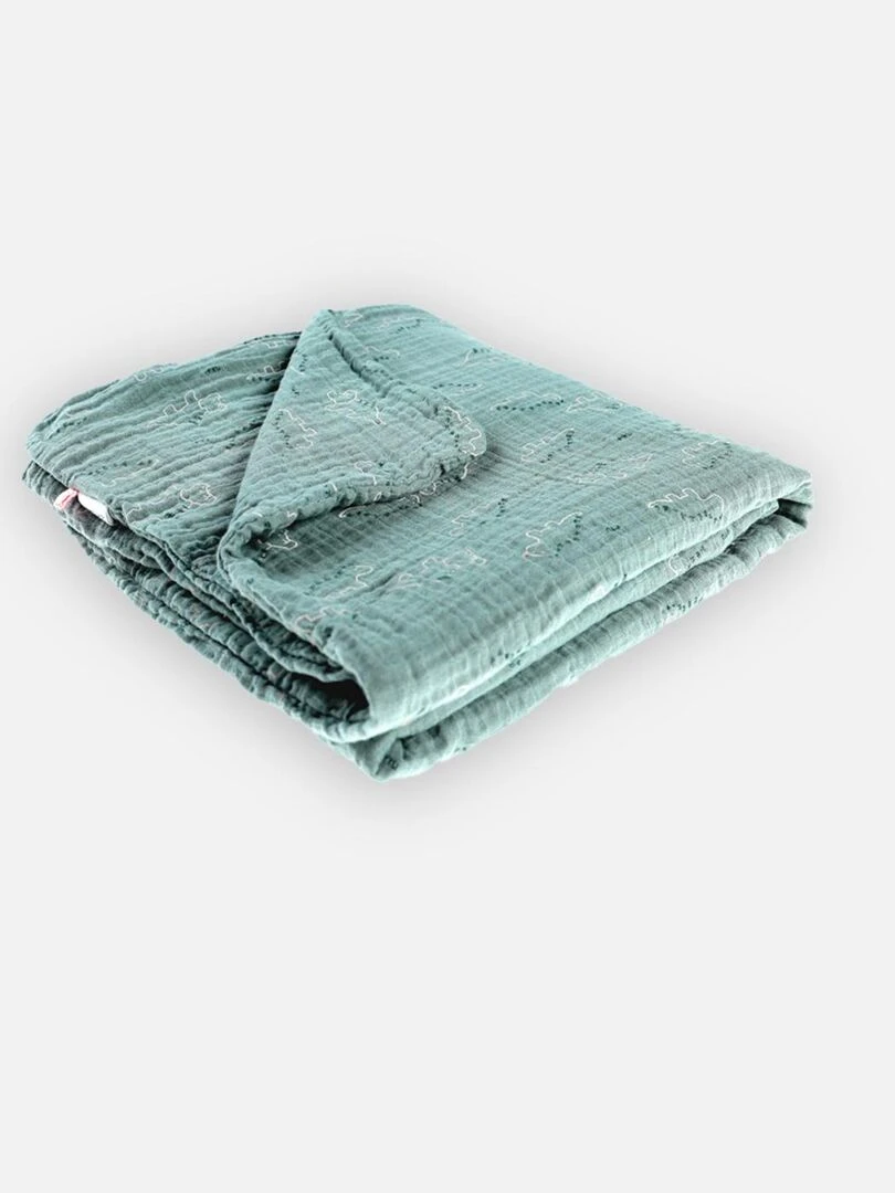 Housse de couette dino en mousseline BIO 100 x 140 cm Noukie's Bleu