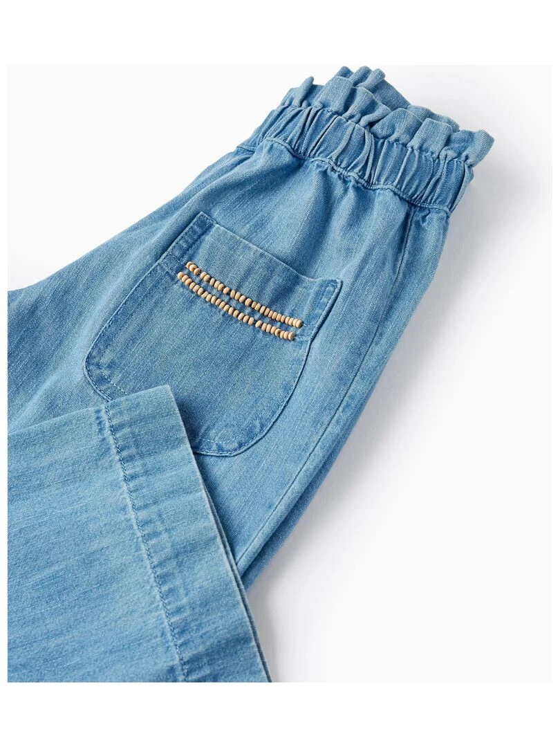 Jean Avec Perles Pour Fille 'Wide Leg'   Bleu