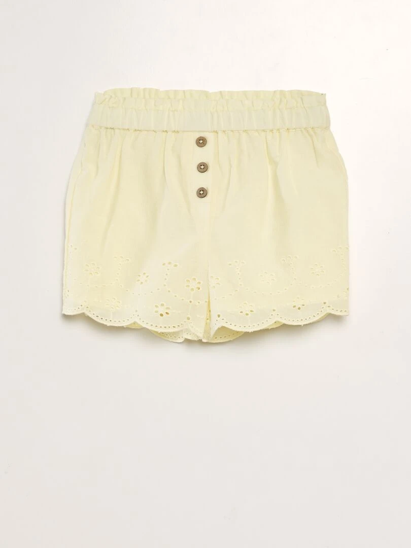 Short en voile coton Jaune