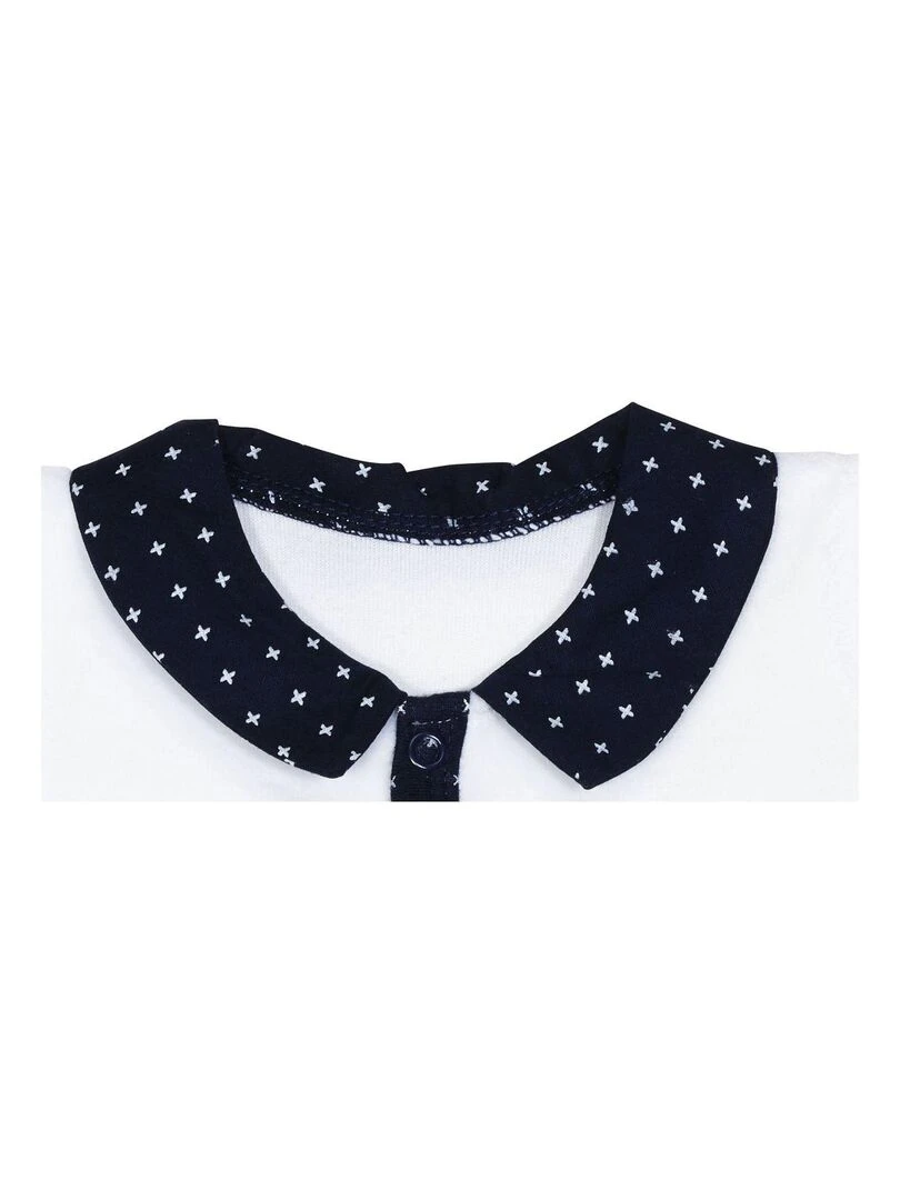 Pyjama bébé à manches longues en velours   SAUTHON   Blanc