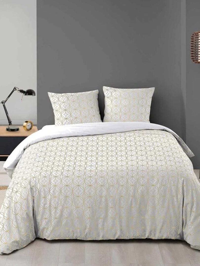 Housse de couette 240x220 + 2 taies Orline microfibre   Blanc