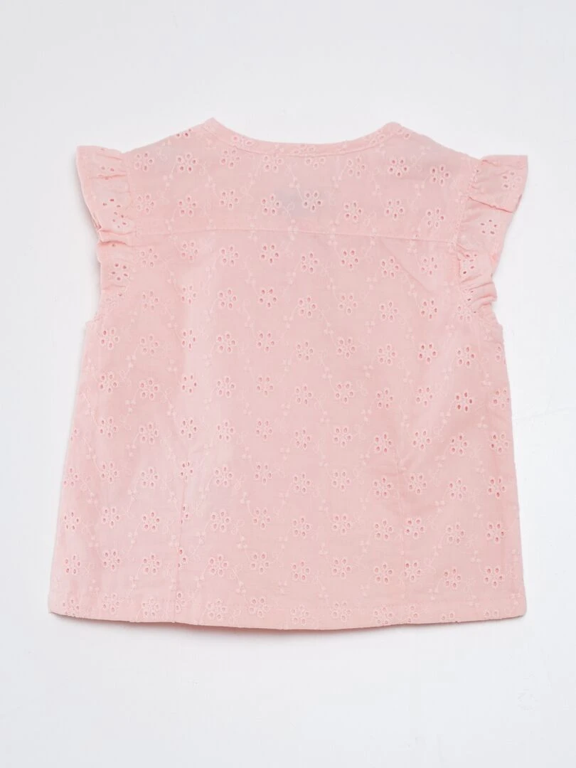Chemisier avec broderies anglaises Rose