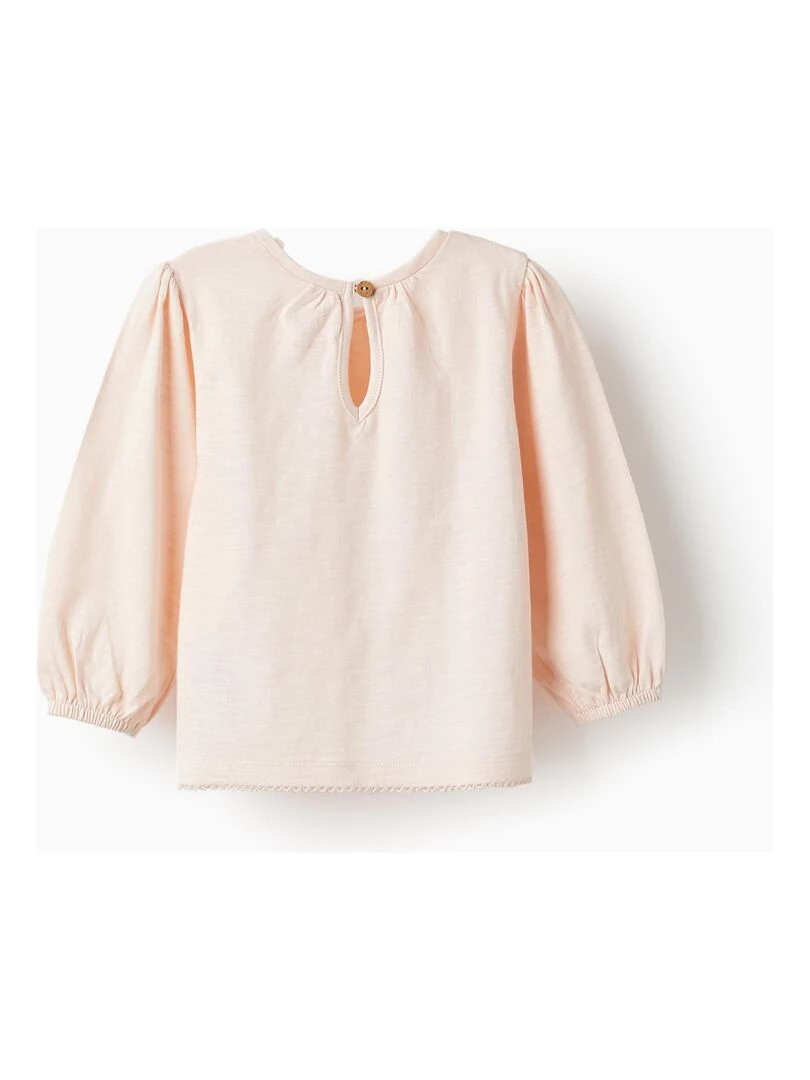 T shirt à manches longues en coton pour bébé fille manches longues SICILIAN DAYS Rose clair