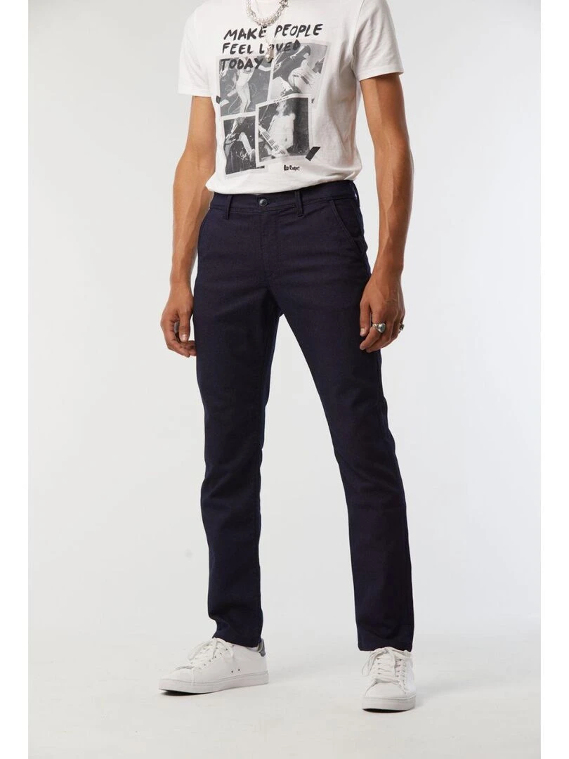 Lee Cooper Pantalon coton chino GALANT Bleu foncé