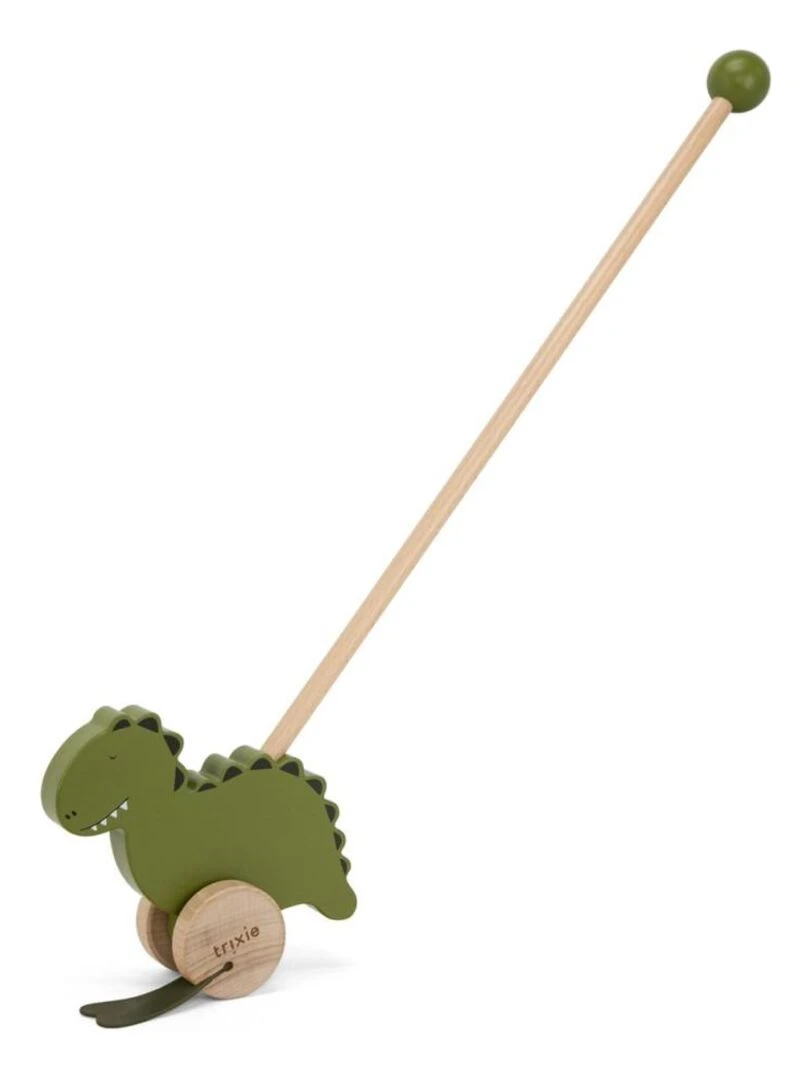 Jouet à pousser en bois Mr Dino Trixie Vert