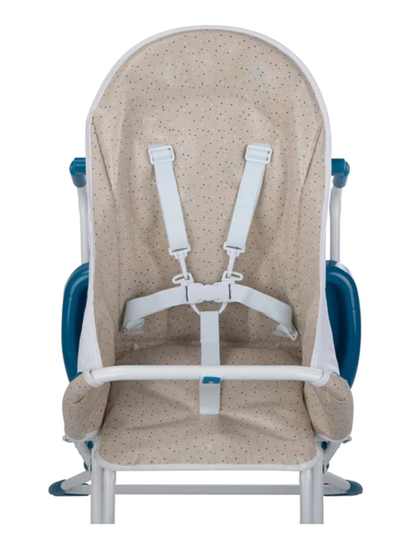 BEBECONFORT Kanji Chaise haute bébé ultra compacte et pliable De 6 mois à 3 ans (15kg) Happy Day Bleu Multicolore