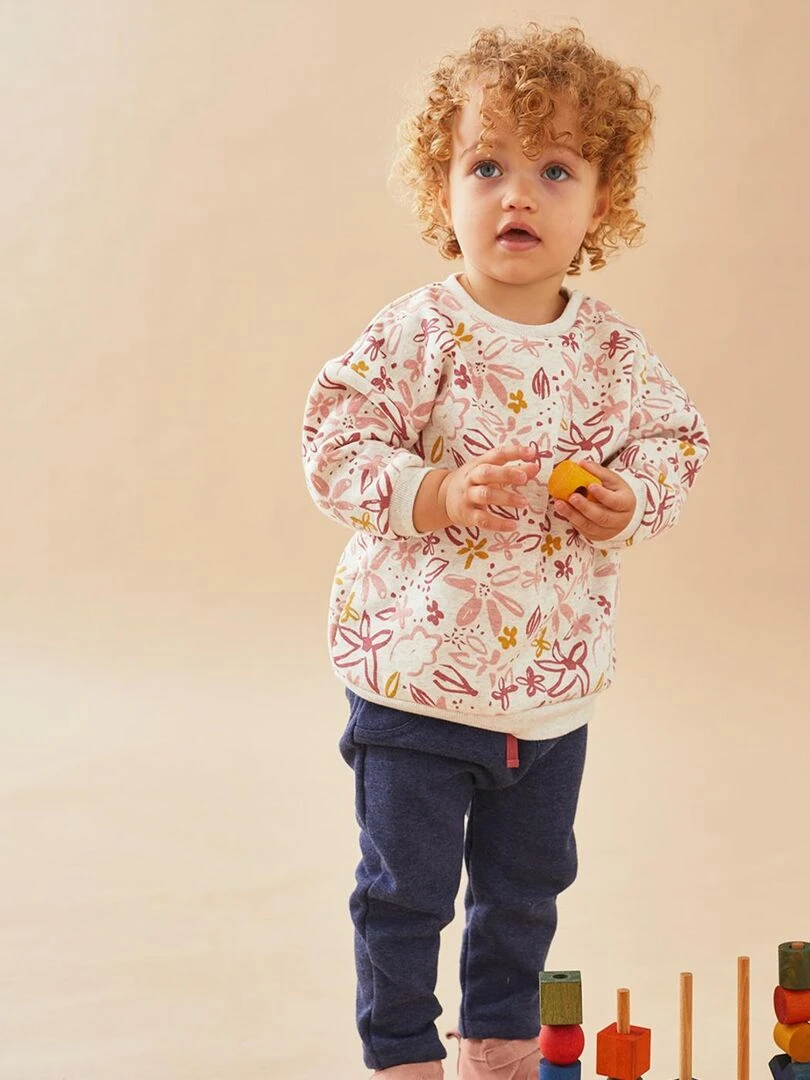 Set sweat fleuri + jogging rose/bleu Noukie's Bleu