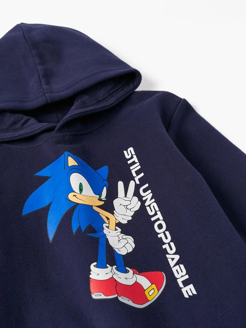 Sweat à capuche en molleton pour garçon 'Sonic'  LICENSE   Bleu foncé