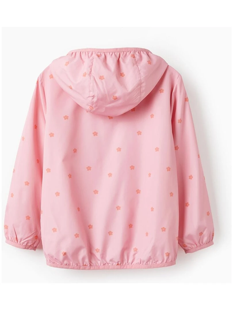 Manteau Coupe Vent avec Capuche pour Fille 'Floral' THE WAVE TRIBE Rose clair