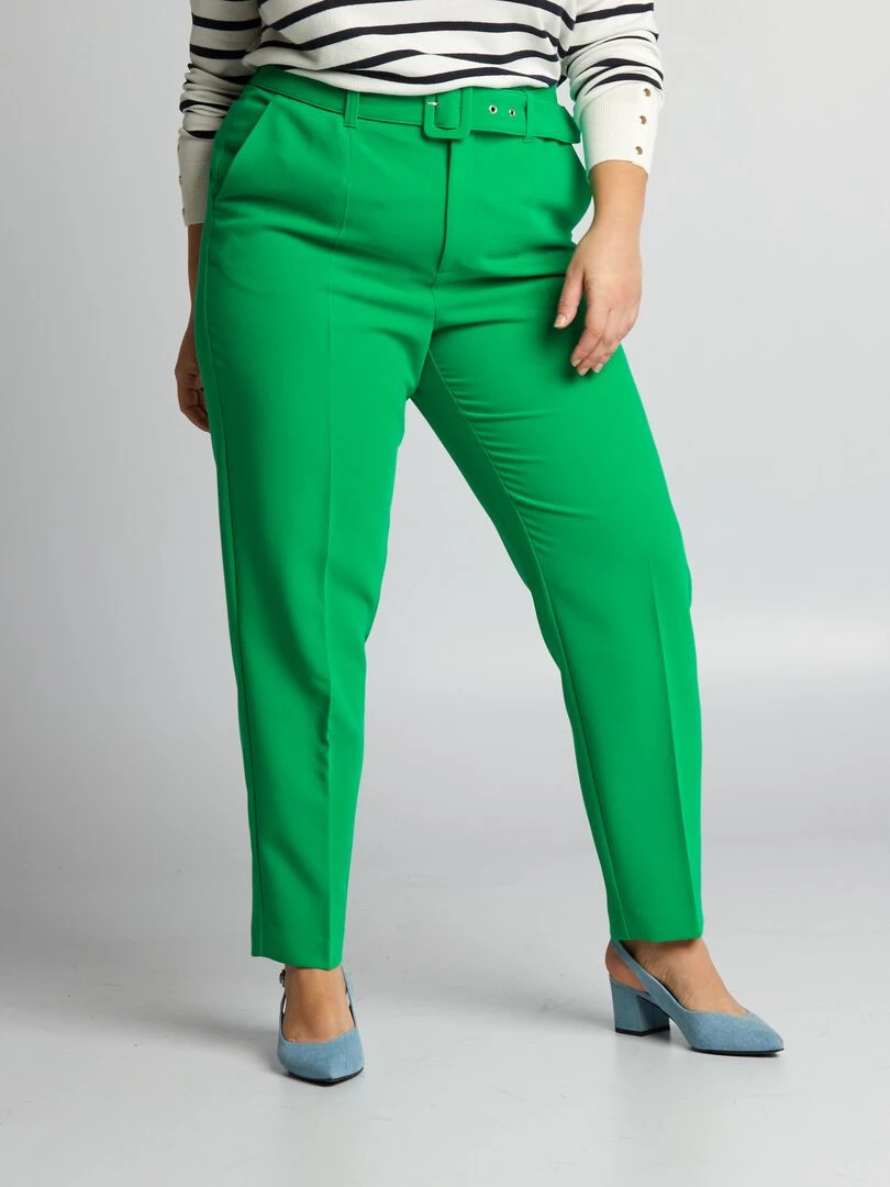 Pantalon carotte Vert