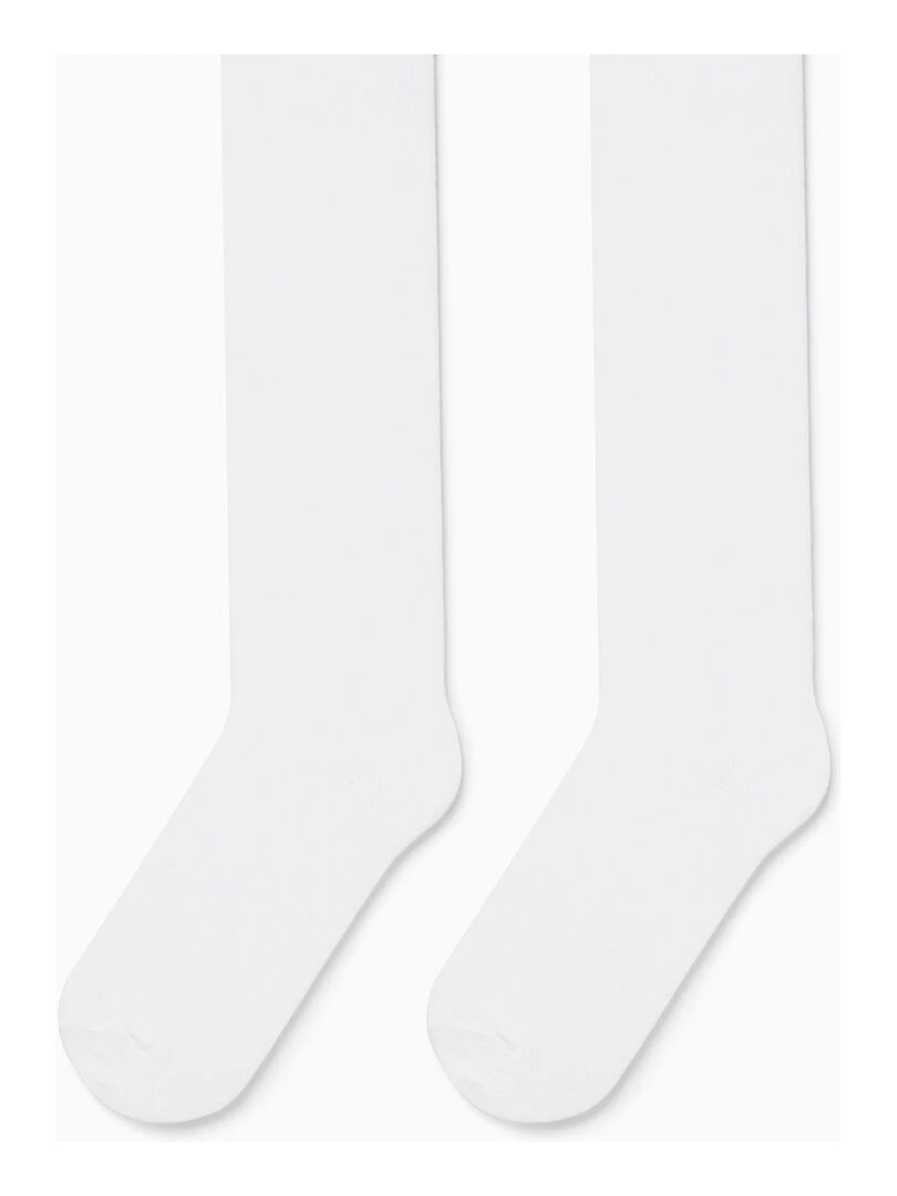Collants en Maille Anti Boulochage Pour Fille ESSENTIALS LINE Blanc