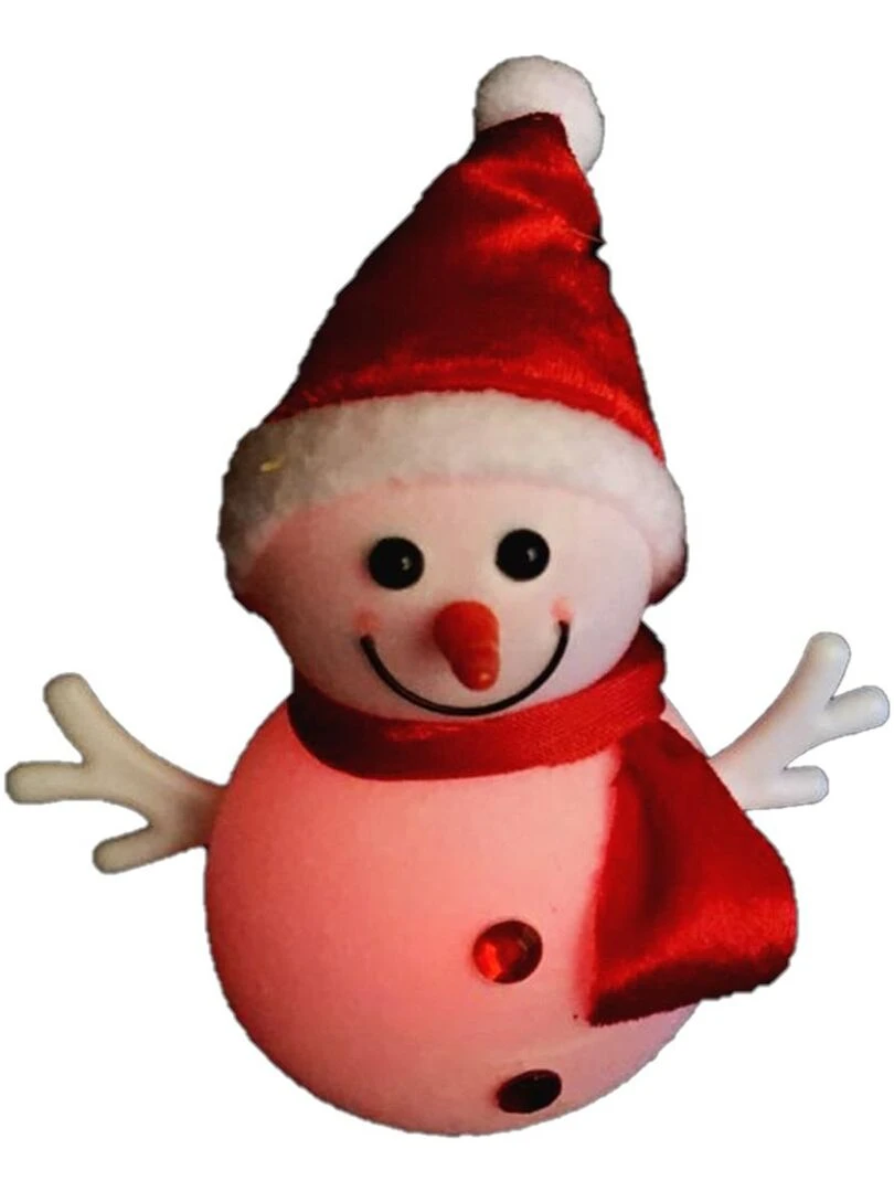 Bonhomme de neige bonnet rouge lumineux Blanc