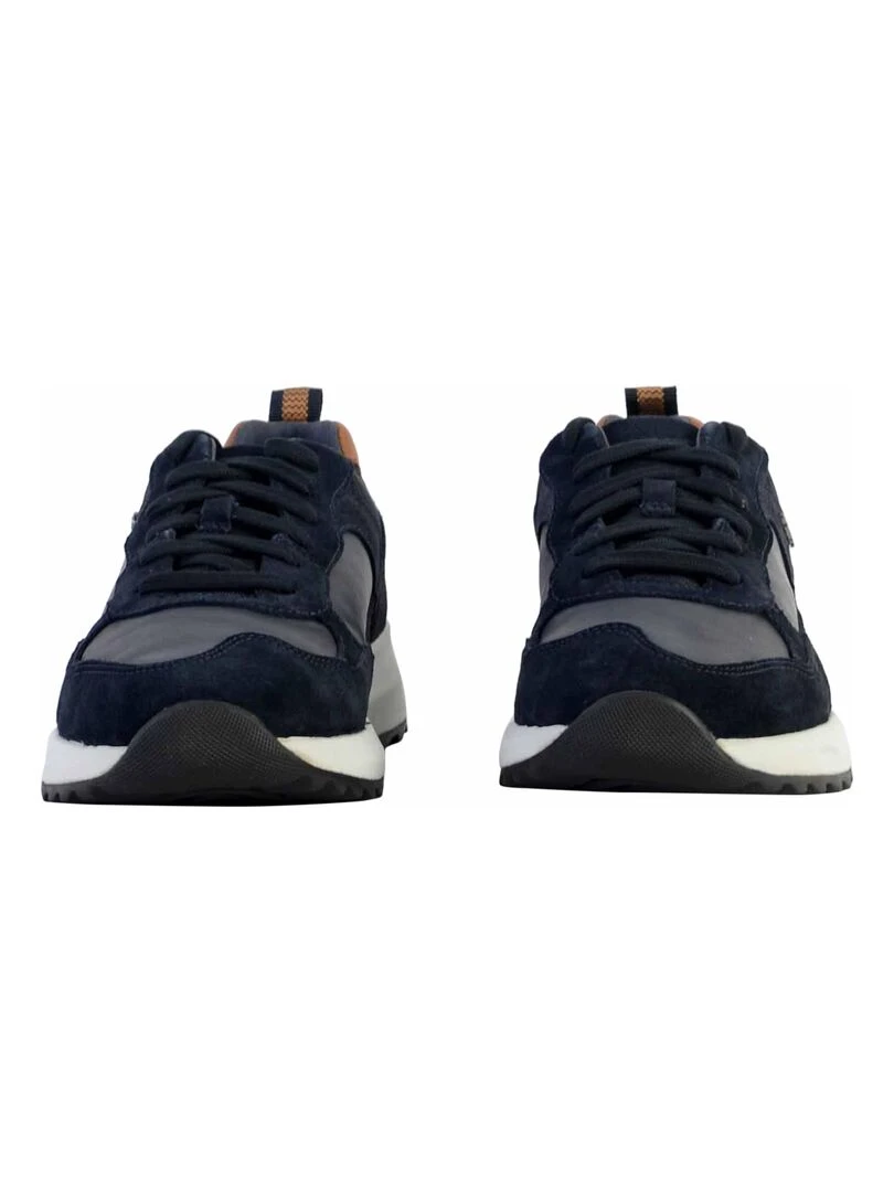 Basket Cuir Geox Titanio   Bleu