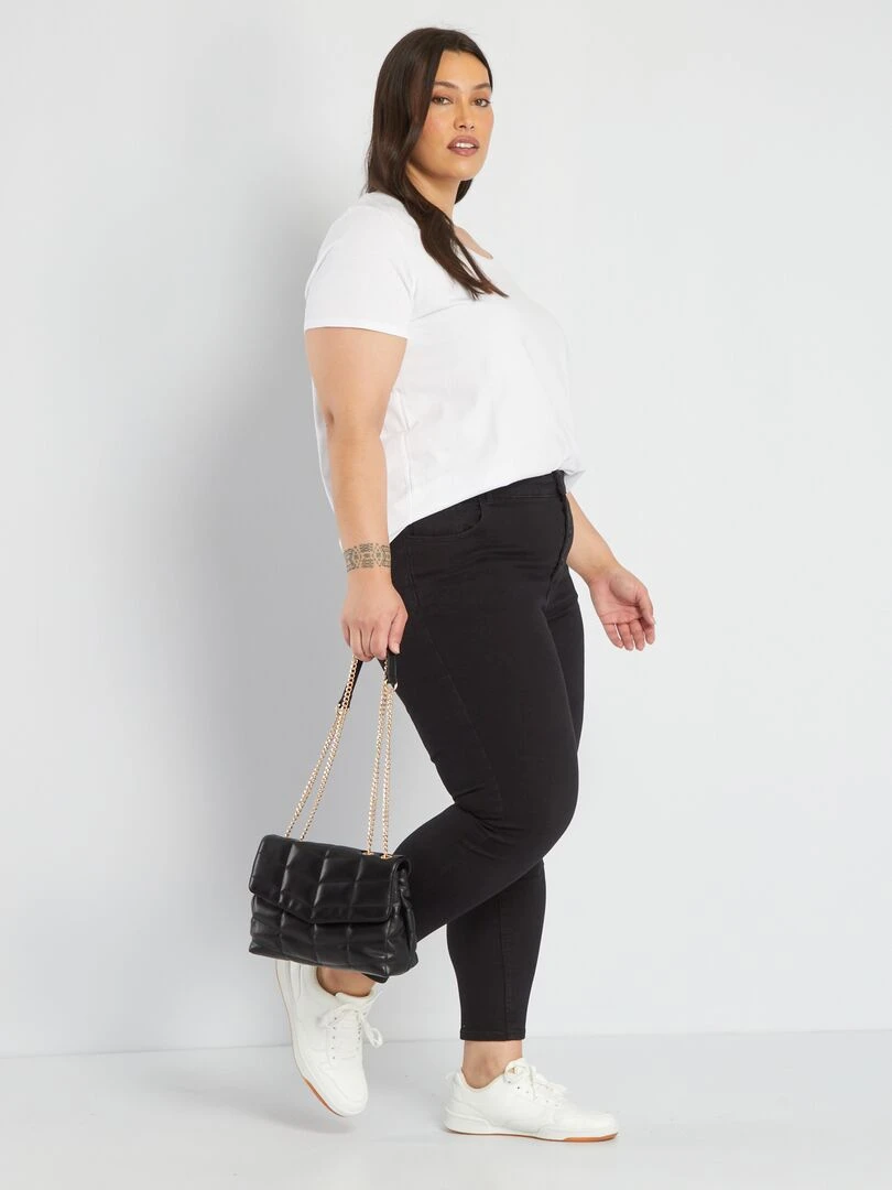 Jean skinny à taille haute L32 Noir