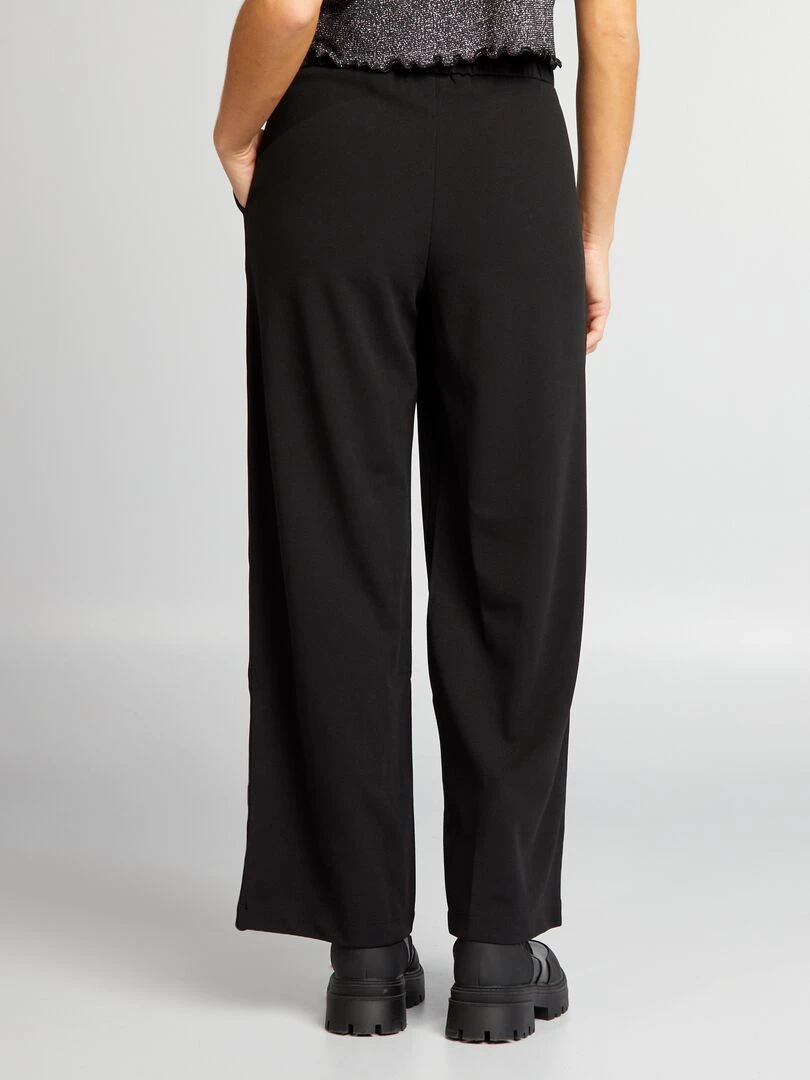 Pantalon large à taille haute   noir