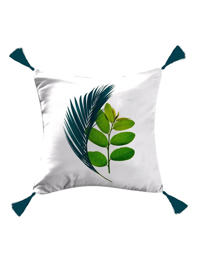 Coussin pompons Tropical Brazil Blanc