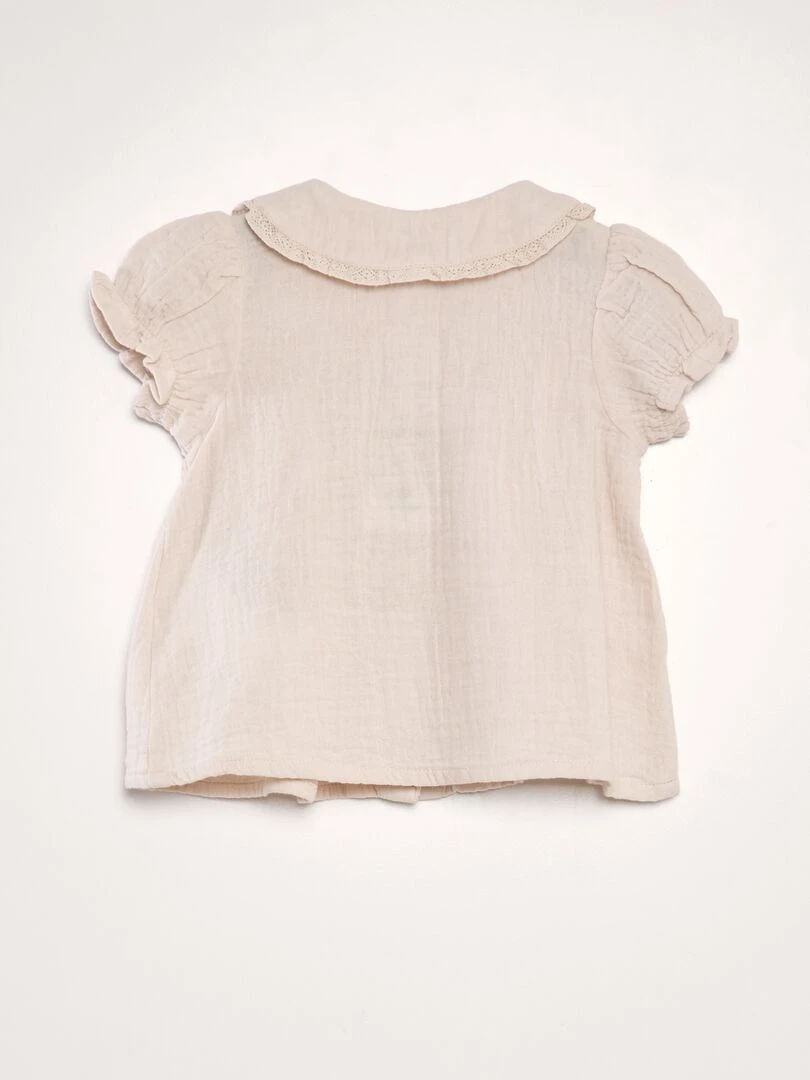 Blouse en double gaze de coton Rose