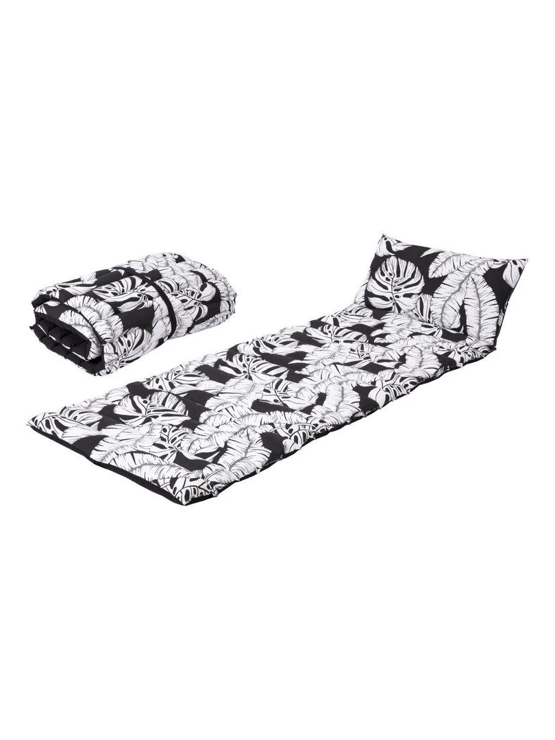 Long coussin de plage réversible JET SET 'Deko&co' Blanc Noir