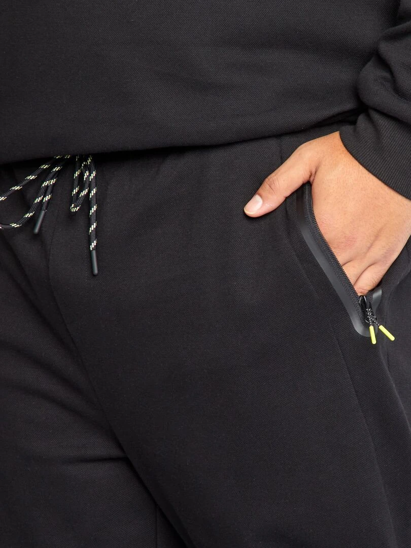 Pantalon jogging maille piquée   noir