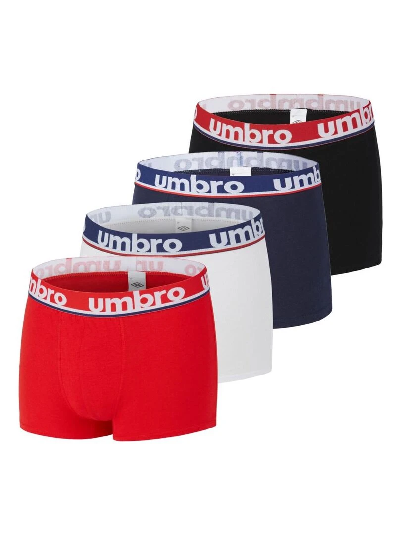 Lot de 4 boxers en coton homme Ban Umbro Noir