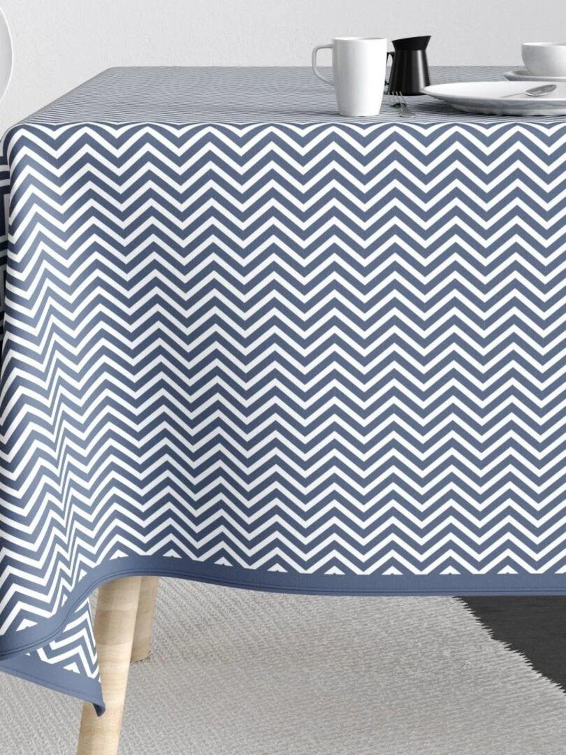 Nappe Polyester à motifs Bbq Zone Bleu